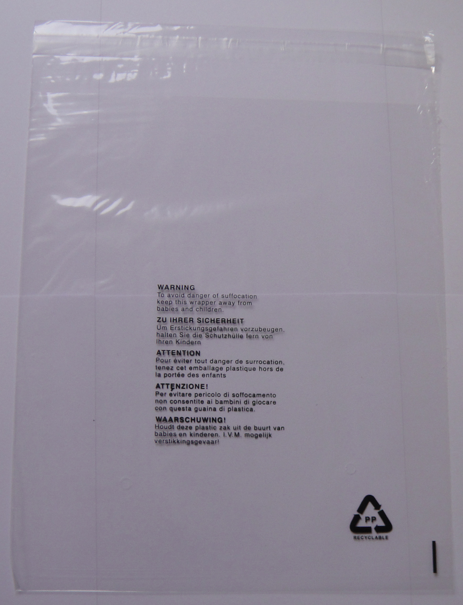 1000x Garment t-shirts Packing Polypropylene Resealable Bags Textile/Clothing 